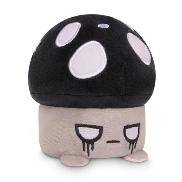 The Original Reversible Mushroom Plushie Happy + Emo Black + Pink Show Your Mo