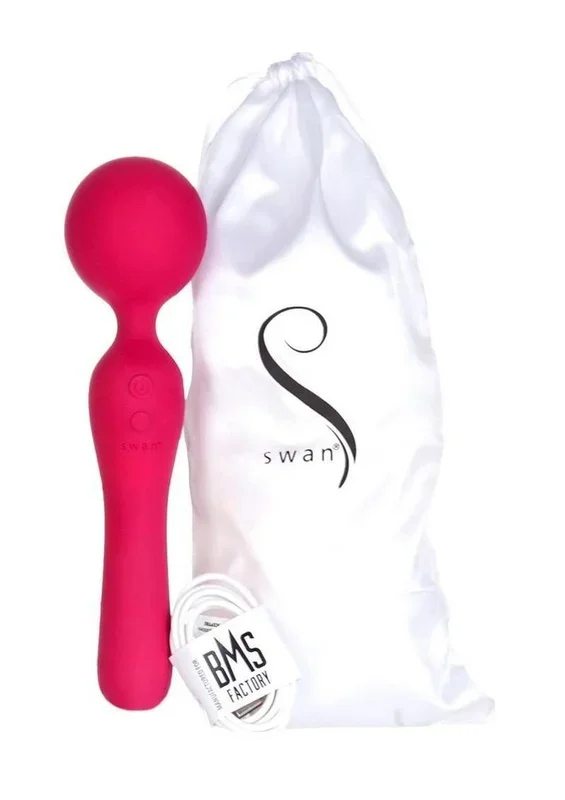 The Swan Sceptre Rechargeable Silicone Dual-End Wand Massager