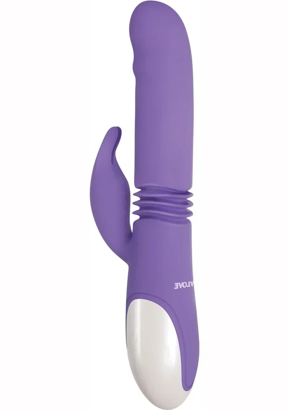 Thick and Thrust Bunny Rechargeable Silicone Rabbit Vibrator with Length Thrusting and Girth Expanding Action
