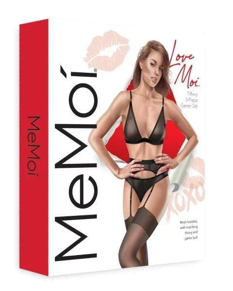 Tiffany Three Piece Garter Set – Black –