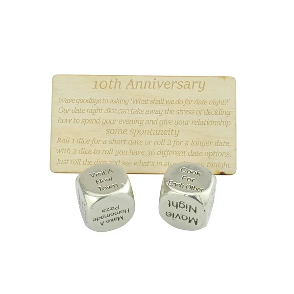 Tin Date Night Dice 10Th Anniversary 100% Pure Tin Create A Unique 10Th Ann