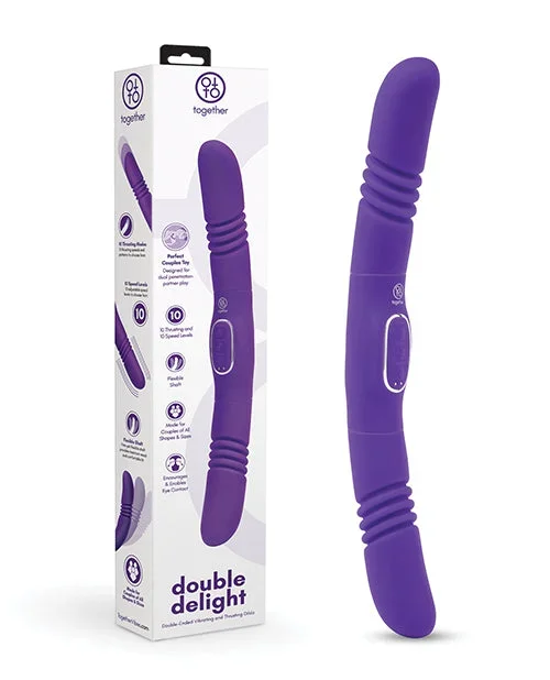 Together Double Delight Double-Ended Vibrating & Thrusting Vibrator – Purple