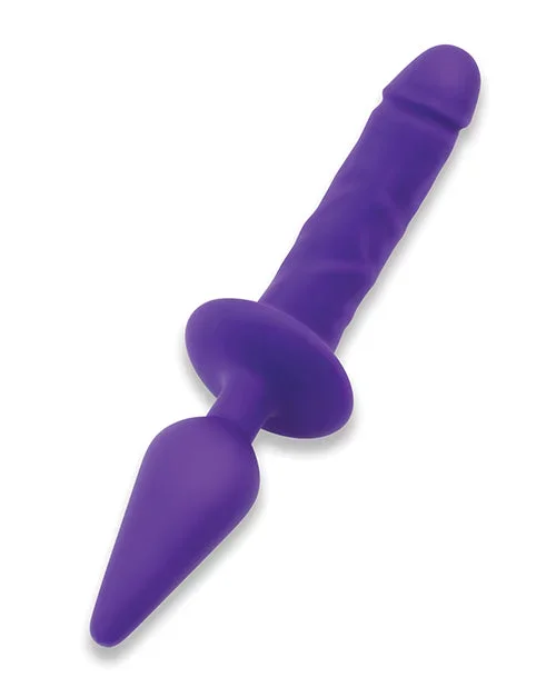 Together Double Pleasure 11″ Double-Ended Dildo & Butt Plug – Purple