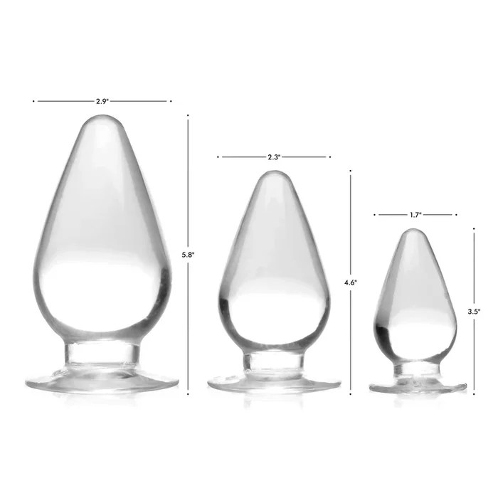 Triple Cones 3 Piece Anal Plug Set – Clear