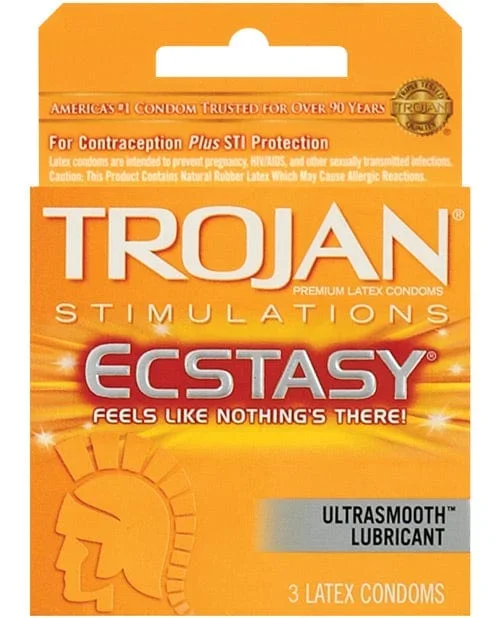 Trojan Ultra Ribbed Ecstasy Condoms – Box Of 3