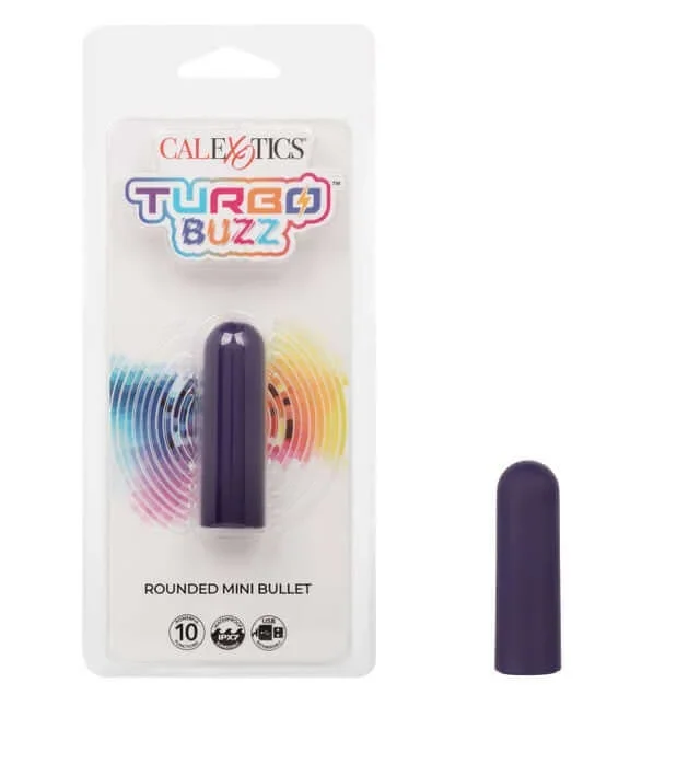 Turbo Buzz™ Rounded Mini Bullet – Purple | Discreet & Powerful 10-Function Vibrator
