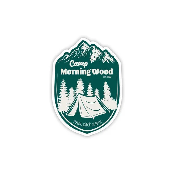 Twisted Wares Camp Morning Wood Sticker