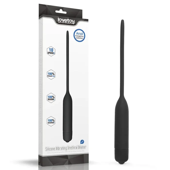 Ultimate Silicone Vibrating Urethral Dilator – Black Vibrating Urethral Sound