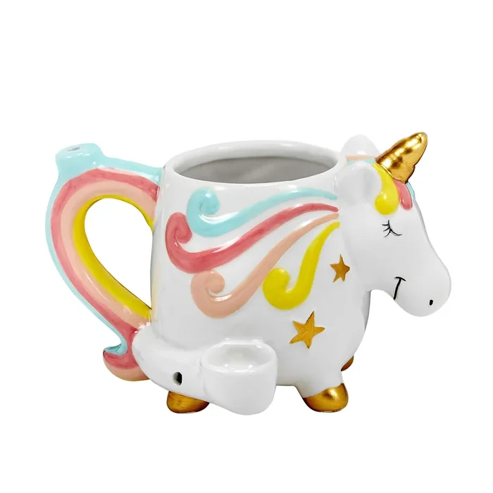 Unicorn Roast and Toast Ceramic Mug with Gold Accents