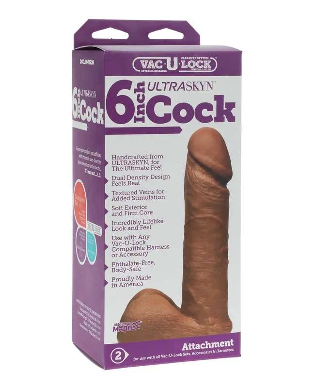 Vac-U-Lock 6″ ULTRASKYN Cock Attch. – Brown