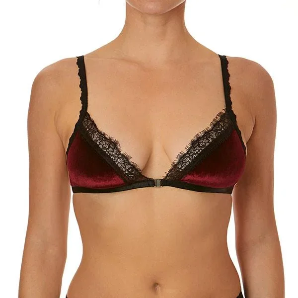 Velvet Bralette – Wine/Black –
