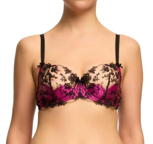 Victresse Balconette Bra – Black/Fuchsia –