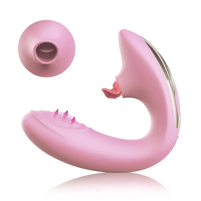 Wearable Dual-Point Stimulation Masturbator with Tongue-Licking and Tapping