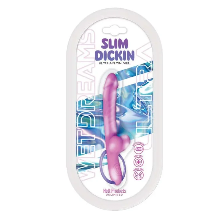 Wet Dreams Slim Dickin Mini Keychain Vibrator with Balls – Lavender