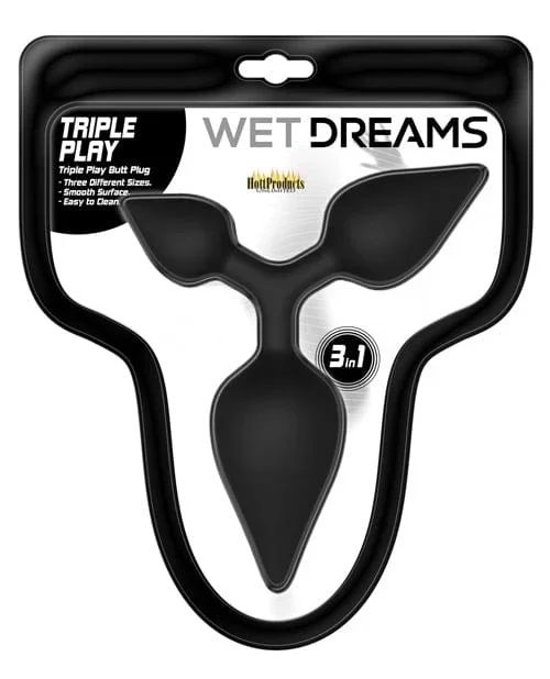 Wet Dreams Triple Play Anal Plug – Black