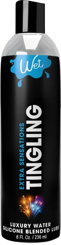 Wet Extra Sensations Cooling Tingling Silicone Blend Lubricant 8 Oz