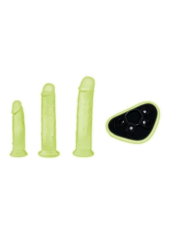 WhipSmart Glow In The Dark Pegging Kit with 6in, 8in and 9in Silicone Dildos