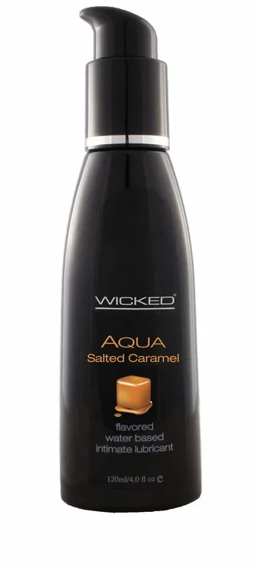 Wicked Aqua Salted Caramel Lube 4 Oz | Kissable, Delicious Water-Based Lubricant