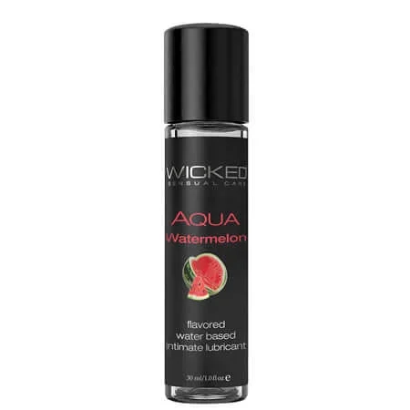 Wicked Aqua Water Based Flavored Lubricant Watermelon 1 Oz