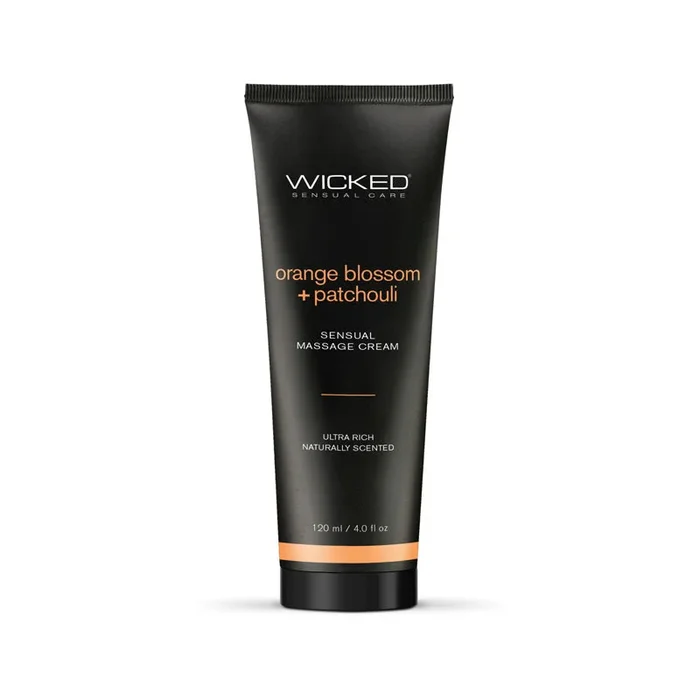 Wicked ORANGE BLOSSOM + PATCHOULI Sensual Massage Cream – Scented Massage Cream – 120 ml Tube