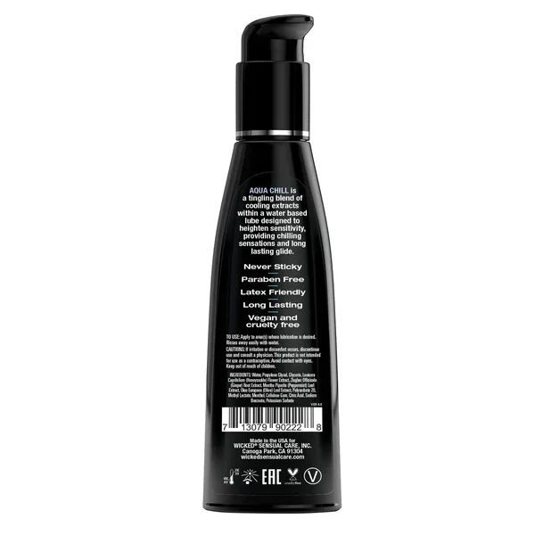 Wicked Sensual Care Aqua Chill Water Based Cooling Lubricant – 4 oz