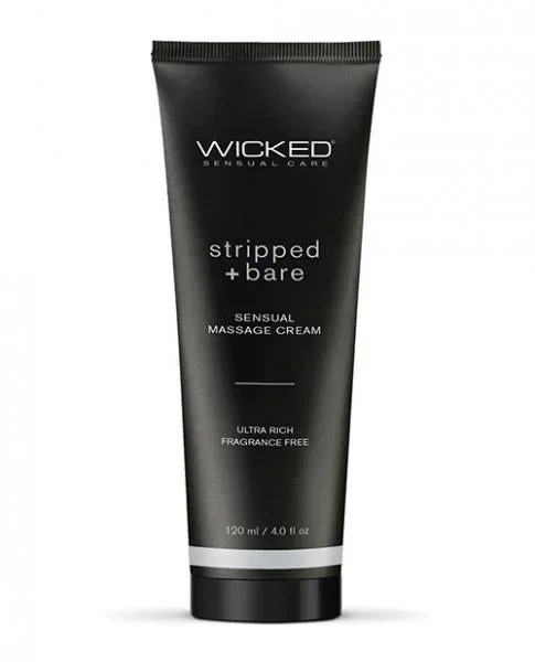 Wicked Sensual Care Stripped & Bare Unscented Massage Cream – 4 oz