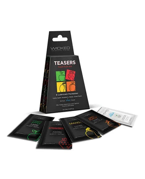 Wicked Teasers Fresh Fruit Mix – 9 Flavored Lubes for Delicious Playtime!