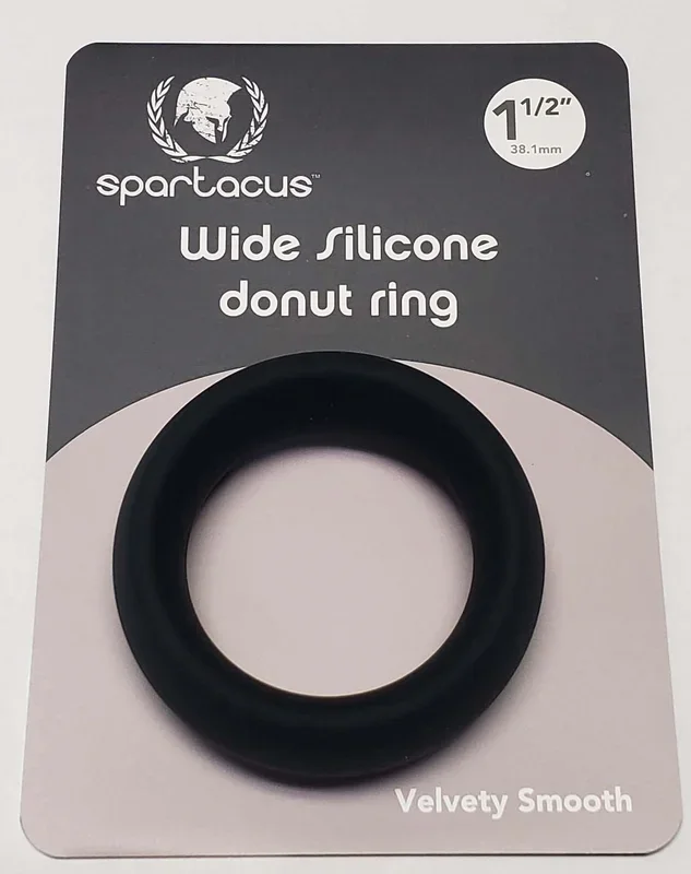 Wide Silicone Donut Ring Black 1.5 inches
