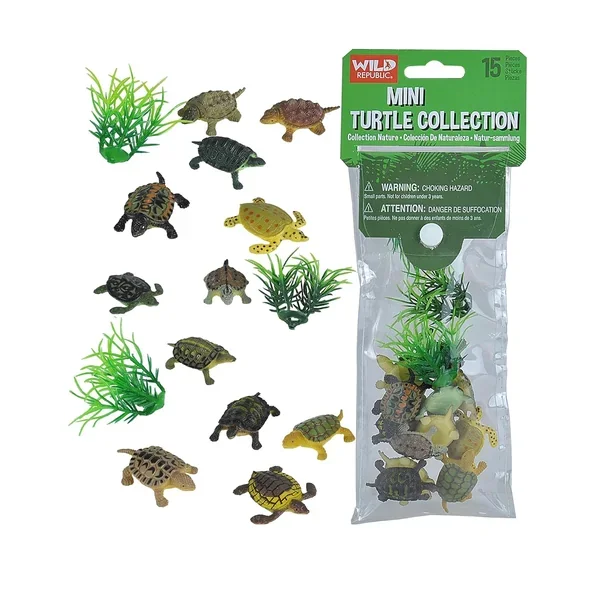 Wild Republic Mini Turtle Polybag, Kids Gifts, Educational Toys, Reusable B