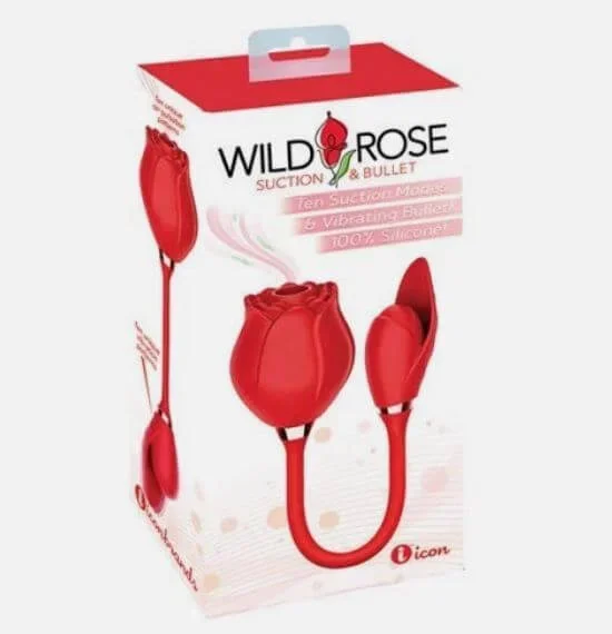 Wild Rose & Bullet Clitoral Stimulator with Suction – Red