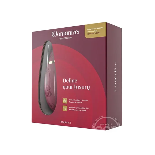 Womanizer Premium 2 Rechargeable Silicone Clitoral Stimulator – Bordeaux