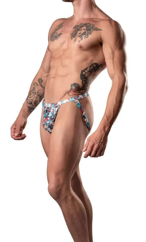 Your Lace or Mine Thong Red, White & Blue L/XL – Male Power