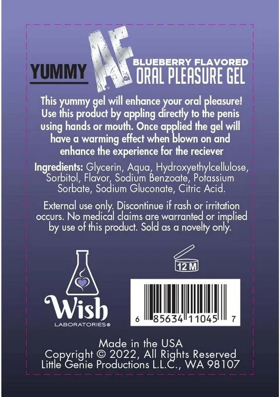 Yummy AF Oral Pleasure Flavored Gel – Blueberry