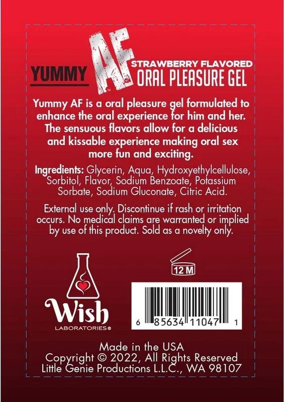 Yummy AF Oral Pleasure Flavored Gel – Strawberry