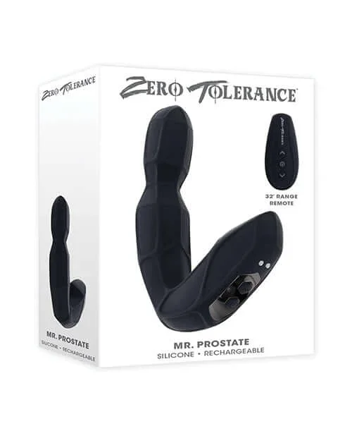 Zero Tolerance Mr. Prostate Rechargeable Silicone Vibrator with Remote – Black