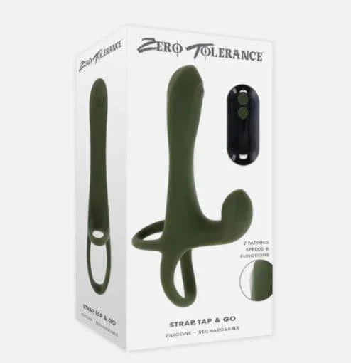 Zero Tolerance Strap Tap & Go Rechargeable Silicone Strapless Strap-On – Green