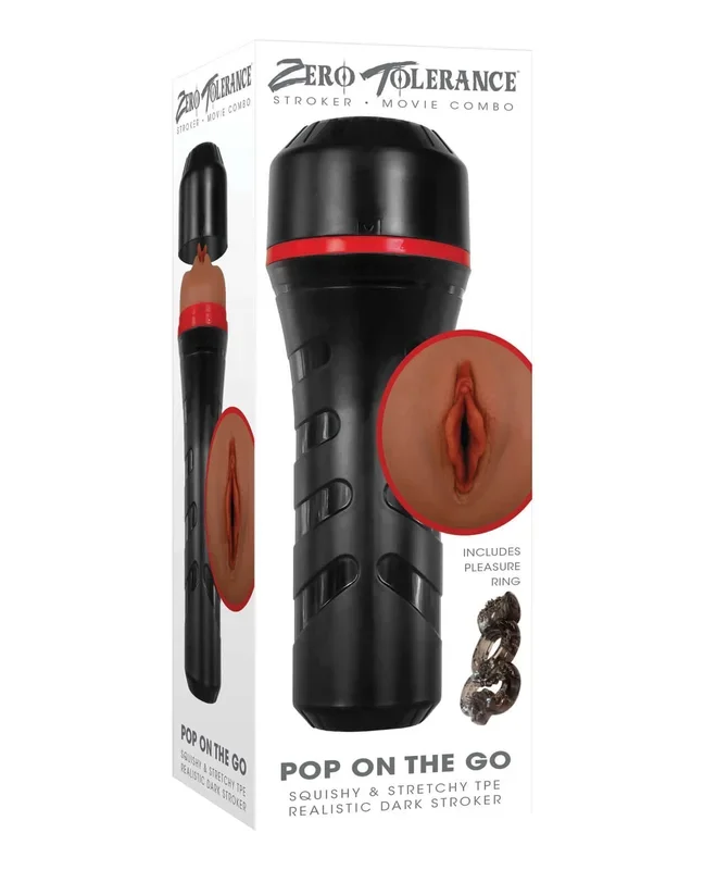 Zero Tolerance Stroker and Movie Combo Pop On The Go Dark Skin Tone