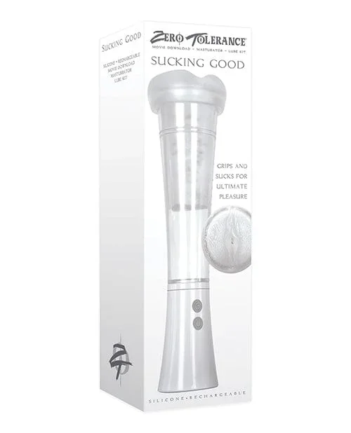 Zero Tolerance Sucking Good Rechargeable Vibrating Pump – White-Clear