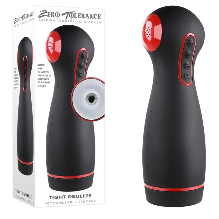 Zero Tolerance TIGHT SQUEEZE – USB Rechargeable Vibrating, Squeezing & Talking Stroker