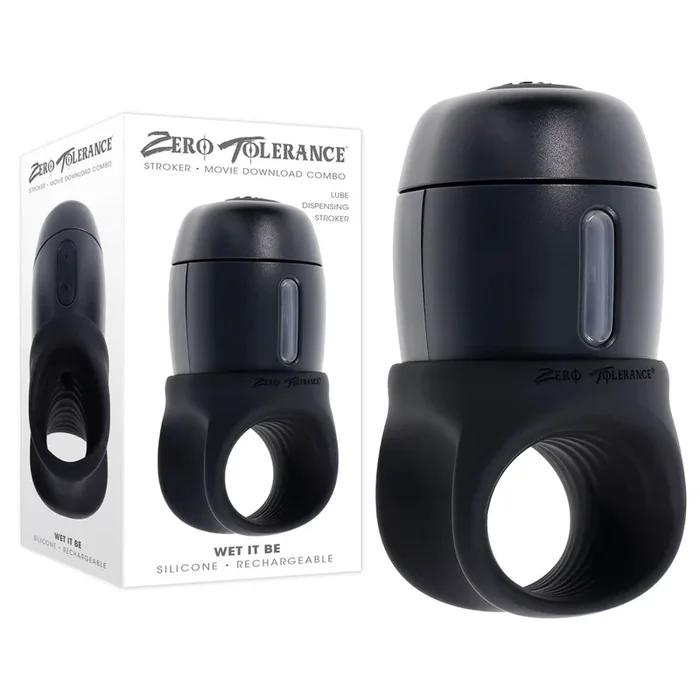 Zero Tolerance WET IT BE – Black USB Rechargeable Vibrating and Self Lubricating Stroker