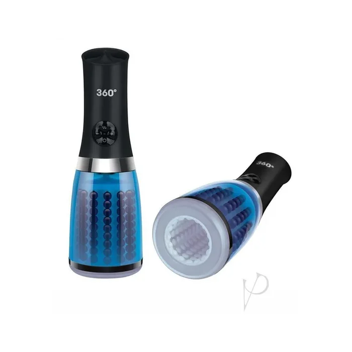 Zolo 360 Rotating Beaded Masturbator – Blue/Black